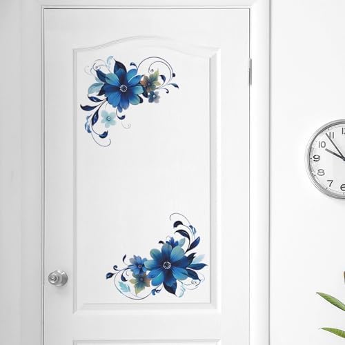 Blue Daisy Botanical Wall Stickers for Decor