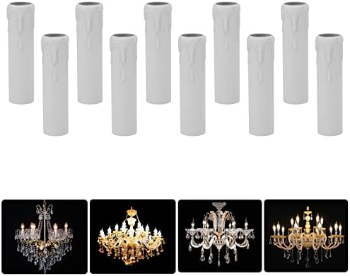10pcs Candle Socket Covers with Wax Drop Design for Chandeliers