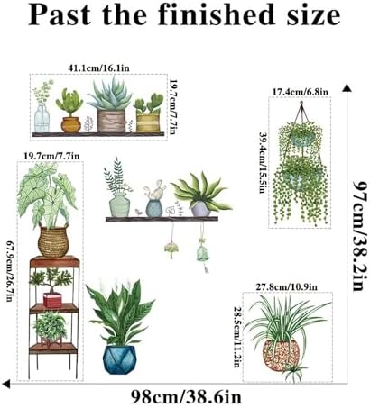 Arawat Plant Wall Decals Peel and Stick Decor