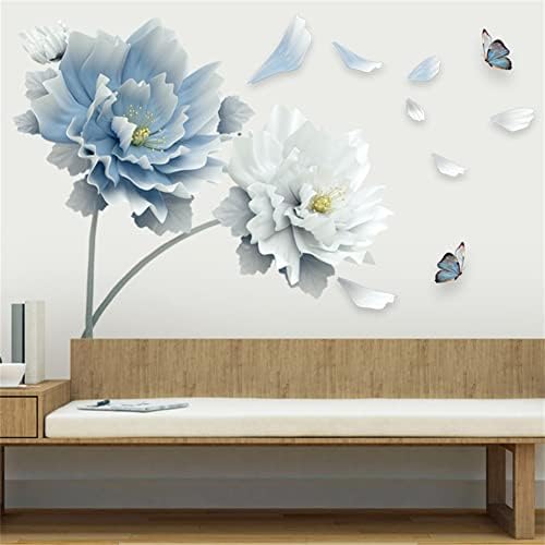 Blue Flower Wall Decals Stickers for Bedroom and Office