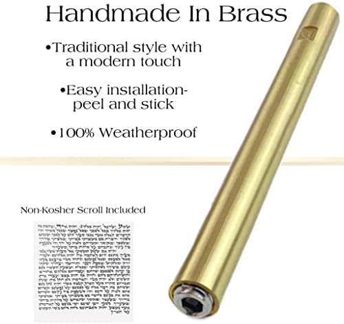 AS Brass Mezuzah Case With Scroll Gold 9 Inches 1