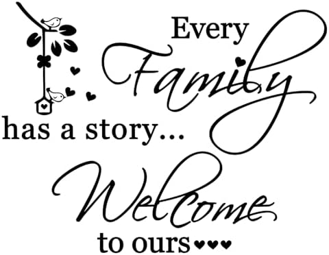 Inspirational Wall Decals with Every Family Has a Story Welcome to Ours