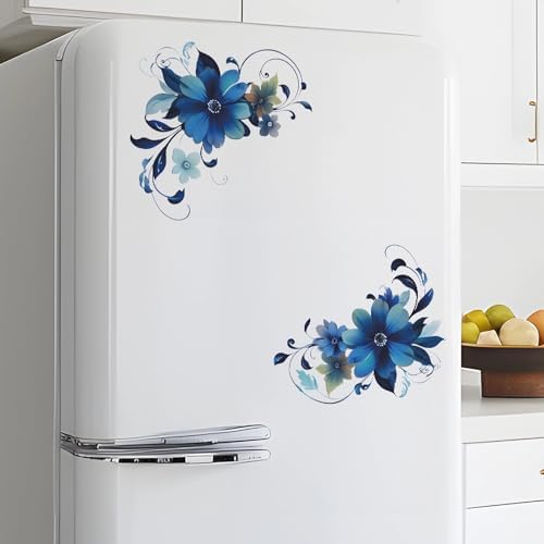 Blue Daisy Botanical Wall Stickers for Decor