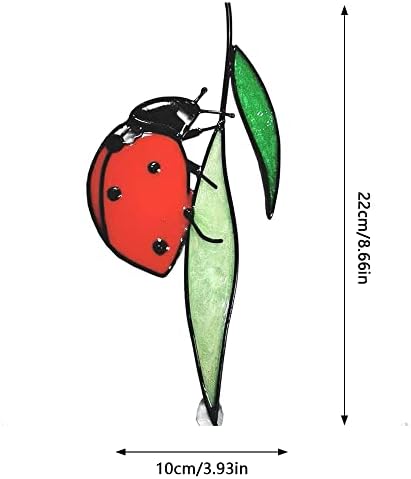 Stained Glass Ladybug Suncatcher Indoor Outdoor Decor