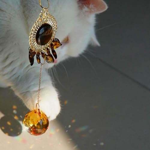 Amber Crystal Suncatcher for Window Decor