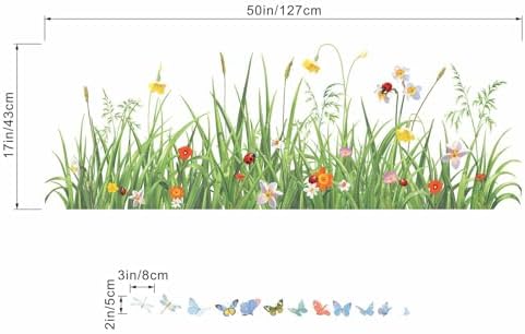 Green Grass Wall Stickers for Bedroom Decor