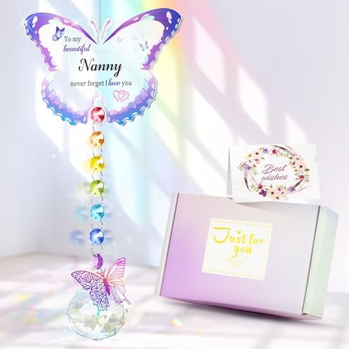 Birthday Gift for Nanny Butterfly Crystal Suncatcher