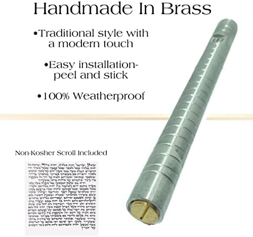 AS Brass Mezuzah Case With Scroll for Door