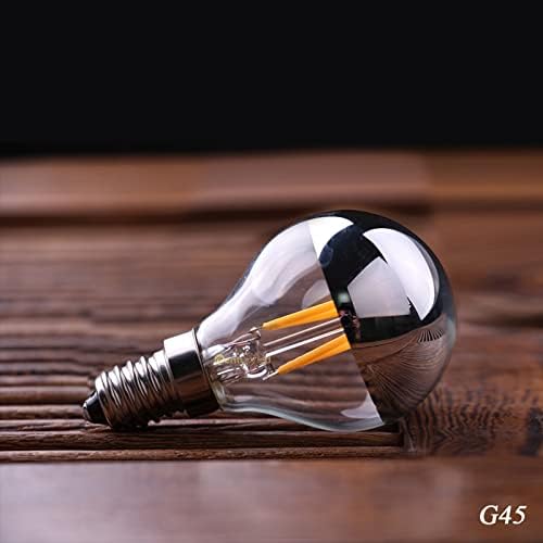G45 Half Chrome Dimmable LED Candelabra Bulbs 4W Equivalent 5 Pack