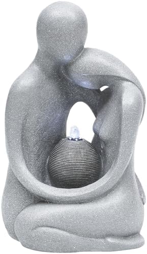 Modern Hugging Couple Fountain with LED Lights 209in