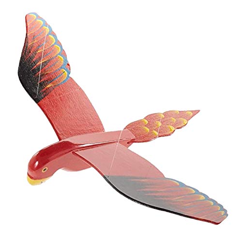 WitnyStore Red Parrot Wooden Flapping Wing Mobile 18 Inches