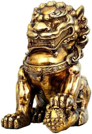 ZOEJADE 21 Inch Large Resin Guardian Lion Outdoor Decor
