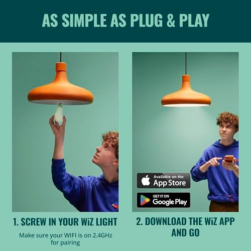 WiZ Clear 40W Filament LED Smart Candle Bulb - Pack of 6