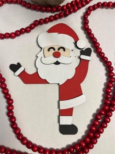 2024 Wooden Christmas Door Topper with Santa Decor
