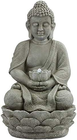 John Timberland Sitting Buddha 22 High Outdoor Fountain Decor