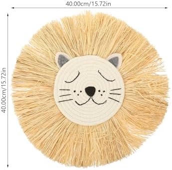 Cabilock Woven Cartoon Lion Wall Hanging Decor