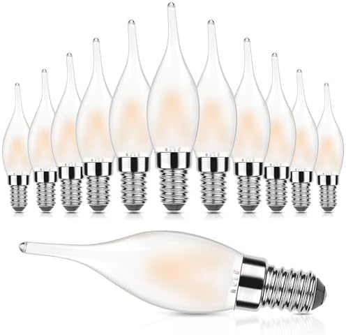 Grensk E12 15W LED Candelabra Night Light Bulbs Pack of 12