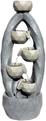 4-Tiered LED Water Fountain with Modern Circle Design and Durable Construction 4587H