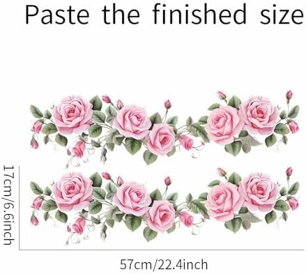 Pink Siren Rose Flower Vine Wall Stickers by sacinora