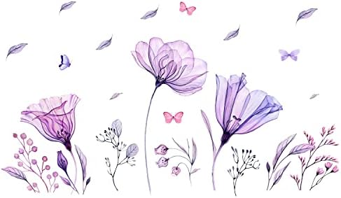 Removable Giant Purple Violet Flower Wall Decal Art