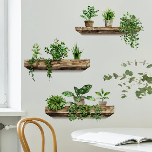 iMagitek 3D Potted Plants Wall Stickers 3 Pack