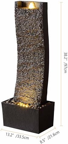 382 Inch Indoor Outdoor Water Fountain with LED Lights