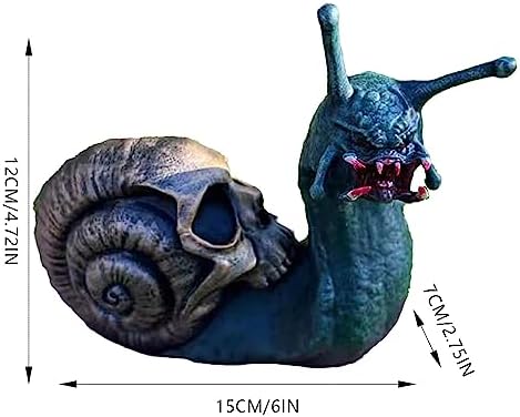 Halloween Skull Snail Statue for Garden Outdoor Decor