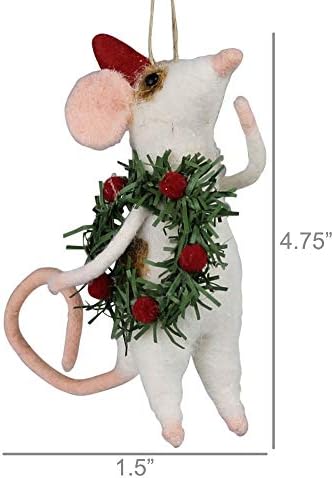 HomArt 95155-0 Mouse with Wreath Ornament 475 inch Height Felt