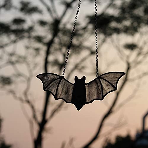 Stained Glass Bat Window Hanging Suncatcher Halloween Decor