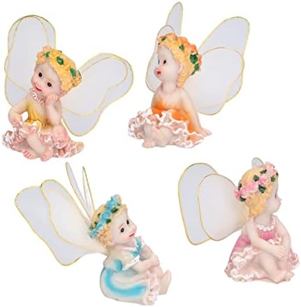 Zerodis Miniature Fairy Statues for Garden Decor 4Pcs Set