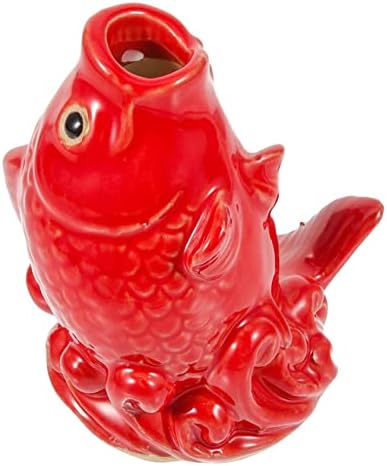 Toddmomy Garden Water Spray Nozzle Ceramic Carp Fountain Decor