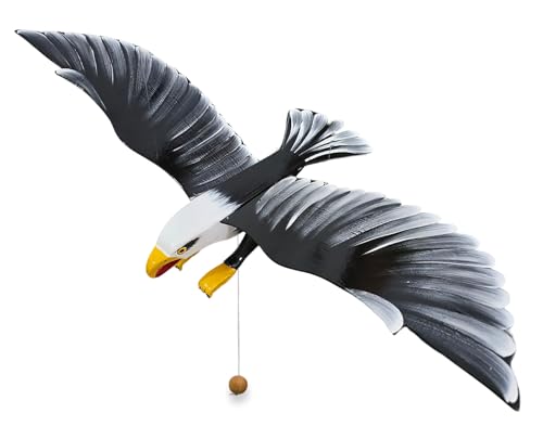 WitnyStore 25 Inch Black Eagle Wooden Bird Mobile