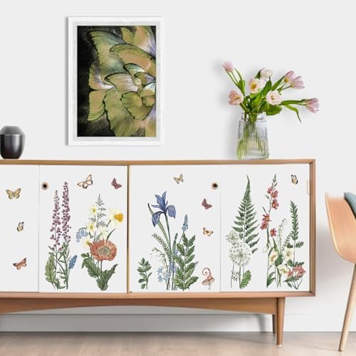 Yovkky Flower Fern Wall Decals for Home Decor