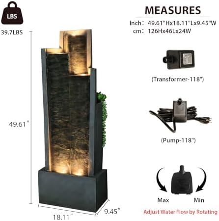 Modern Outdoor Fountain with LED Lights