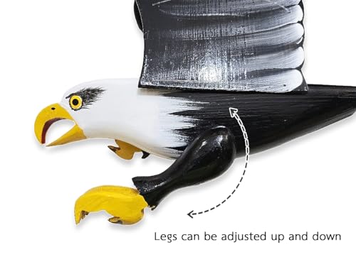 WitnyStore 25 Inch Black Eagle Wooden Bird Mobile