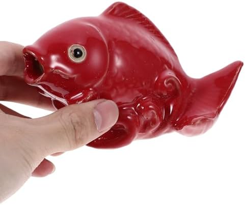HOMSFOU Ceramic Fish Fountain Garden Water Feature
