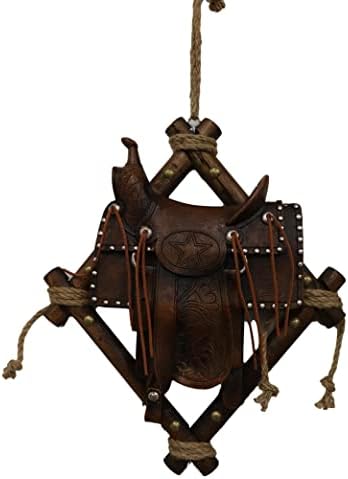 Ebros Gift Large Rustic Horse Saddle Wind Chime