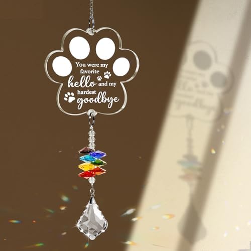 Pet Loss Sympathy Suncatcher with Paw Design