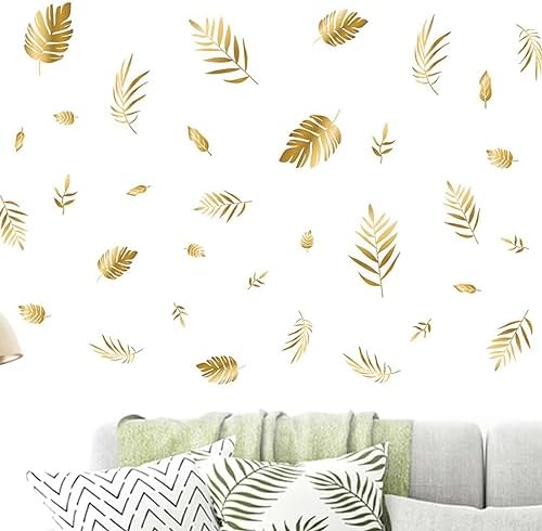 Gold Leaf Wall Decals Peel Stick Botanical Design