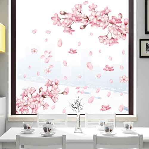 Pink Peach Blossom Wall Stickers for Home Bedroom Decoration