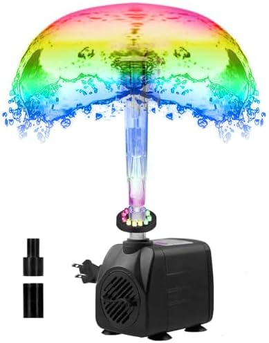 Lewisia LED Water Pump Fountain Kit with Mushroom Spray Head 8W
