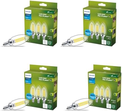 Philips LED 60W B11 12 Pack Daylight Bulbs