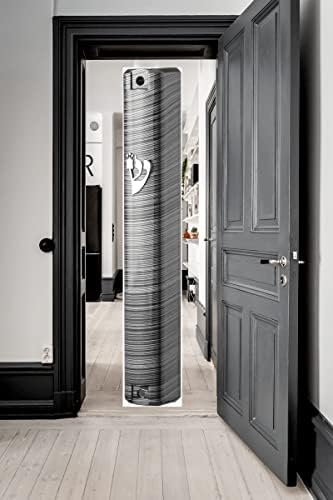 5 Piece Mezuzah Case Holder with Black and Silver Design