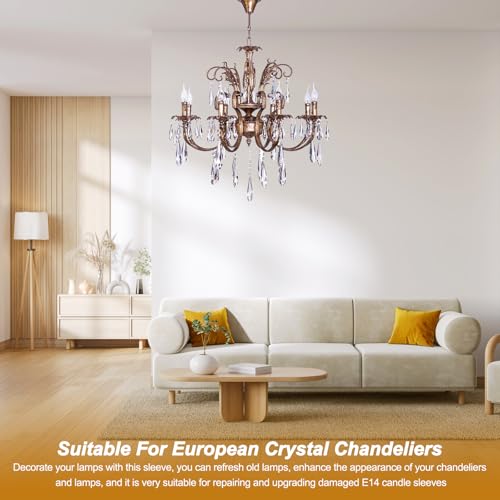 PATIKIL 24 Inch Tall Candle Covers Metal E14 Chandelier Socket Sleeves 10 Pcs