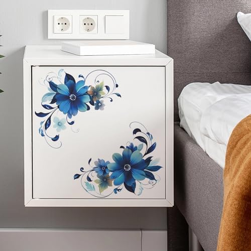 Blue Daisy Botanical Wall Stickers for Decor