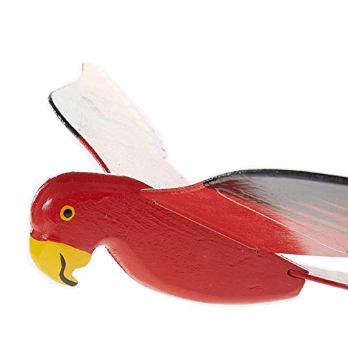 WitnyStore Red Parrot Wooden Flapping Wing Mobile 18 Inches