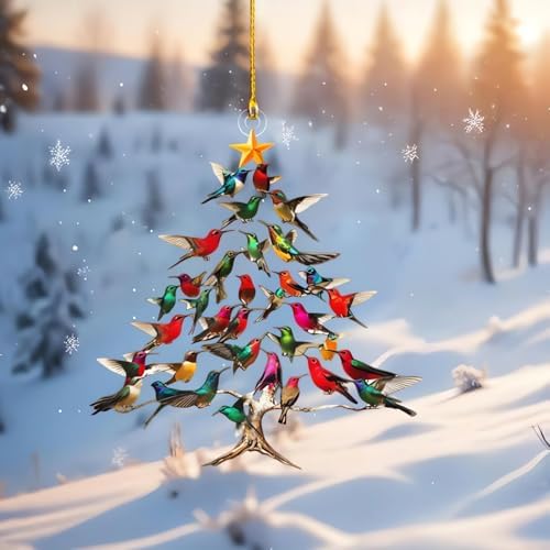 Colorful Hummingbird Christmas Ornament for Bird Lovers