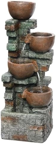 3937 Inch H Outdoor Water Fountain with LED Lights