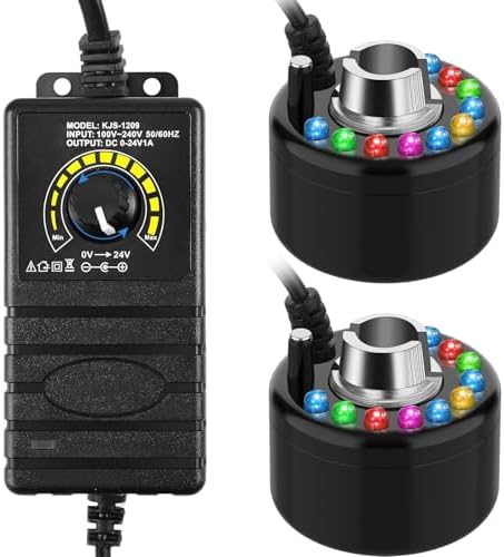 Maitys 2 Pcs Ultrasonic Fog Machine with LED Lights