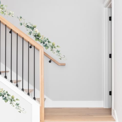 Green Leaves Vines Wall Decals Peel and Stick Botanical Decor